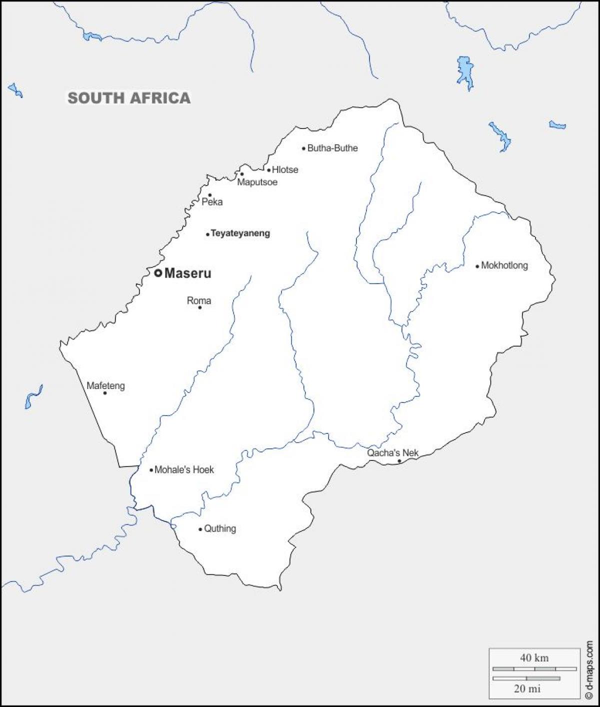 karte maputsoe Lesoto