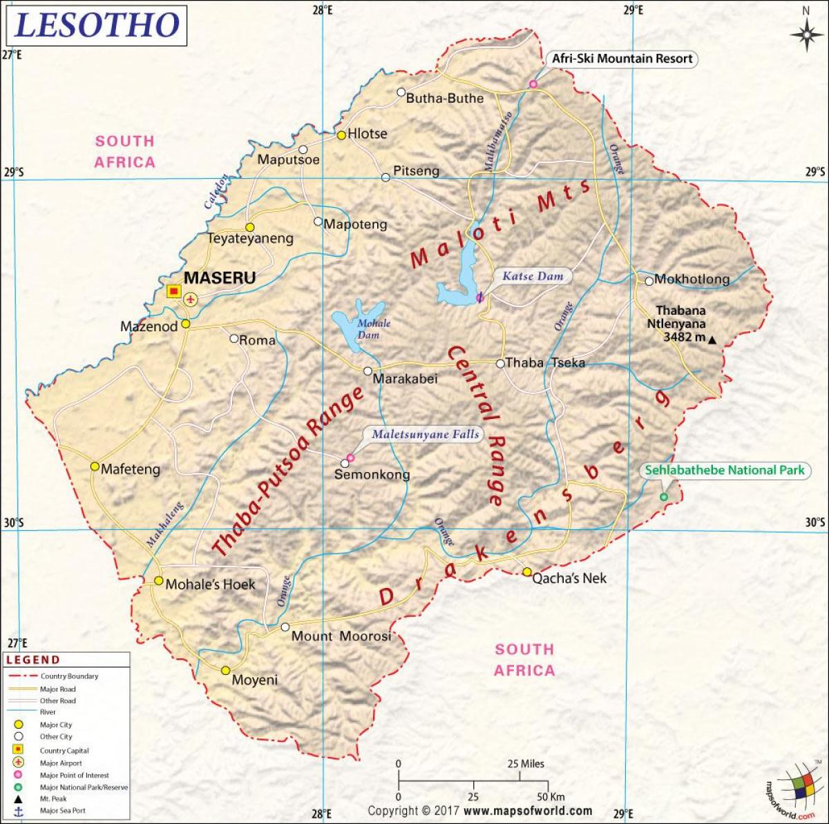 Lesoto kartes attēlu