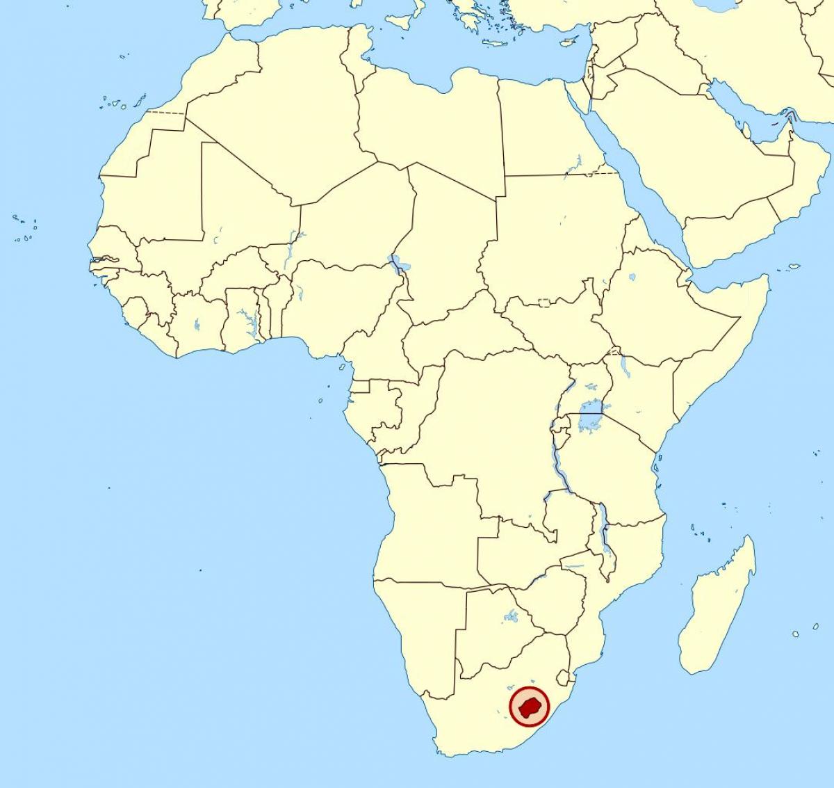 karte Lesoto uz pasaules