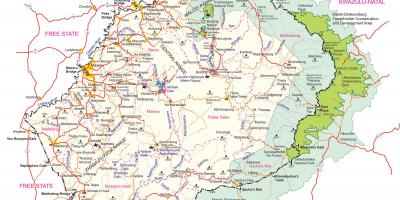Karte detalizētu karti Lesoto