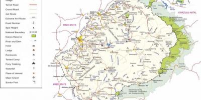 Lesoto ceļu karte
