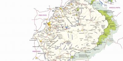 Karte Lesoto robežkontroles punkti